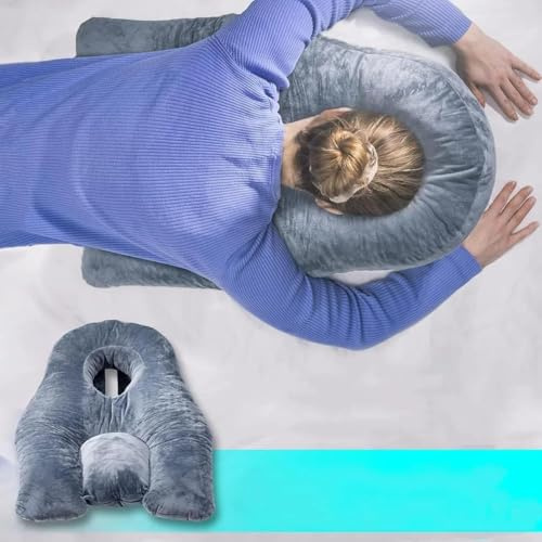 Vitrectomy Postoperative Recovery Pillow with Adjustable Stand(Grey) | Comes with Chest Pad, Reversible Face-Down Support, for Macular Hole and Retinal Surgery Recovery, 60×90cm