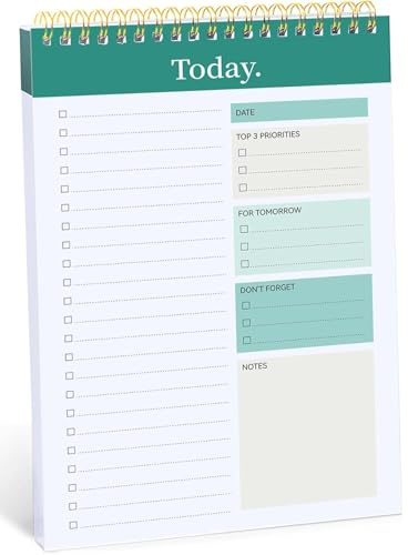 Accuprints A5 att göra-lista anteckningsblock – daglig planerare odaterad 50 ark/100 sidor riven, 14,7 cm x 20,8 cm | Planering Memo Pad | Checklista produktivitet anteckningsblock för arbete och