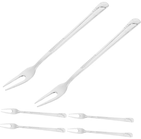 Cabilock 6 Forchette Da Frutta In Acciaio Inossidabile Forchette Da Dessert Lunghe E Spiedini Moderni Per Dessert Forchette Da Dessert Forchette Da Antipasto In Acciaio
