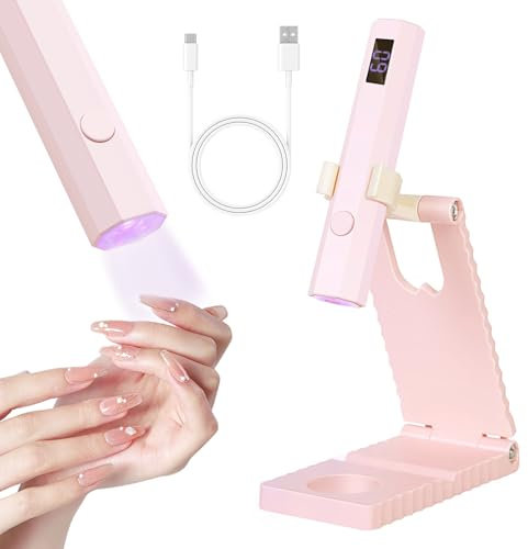 YdseozOA Lampada UV ricaricabile per unghie in gel con supporto, 20/60 s, modalità temporizzazione, adatta per principianti