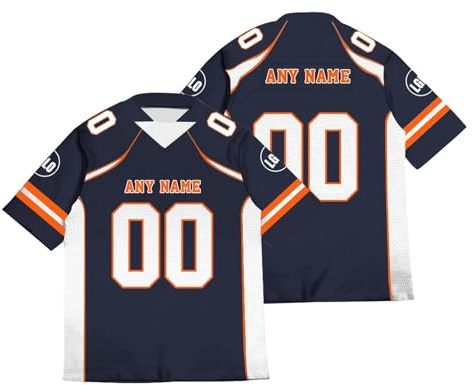 Maillot Personnalisé de Football Américain, T-Shirt Personnalisé avec Nom, Numéro et Logo, pour Enfants, Adultes, Garçons, Filles, Hommes et Femmes