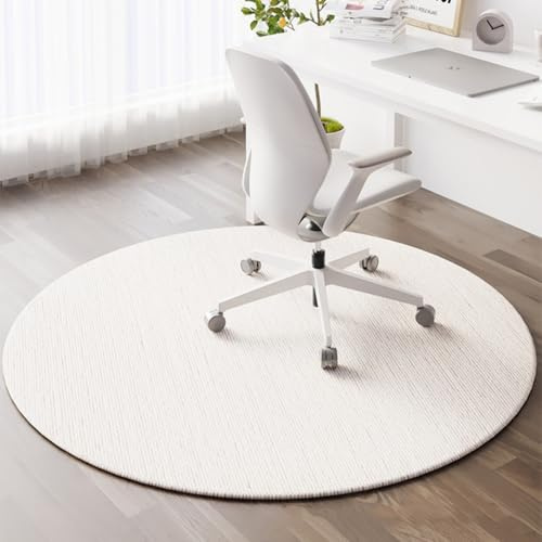 Hixingo Ronda Alfombra Escritorio Suelo Grande, Protector Suelo Silla Ruedas Gaming Antideslizante Alfombrilla de Protección para Suelos Duros-Resistente a los Arañazos (120cm,TPE-Beige)