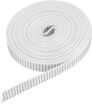 QUARKZMAN 6M Sangle pour Volet Roulant 14 mm pour Enrouleur de Volet Roulant à Visser Enrouleur de Sangle en Saillie, Portes Fenêtres Store Remplacement Kit de Réparation, Noir/Blanc