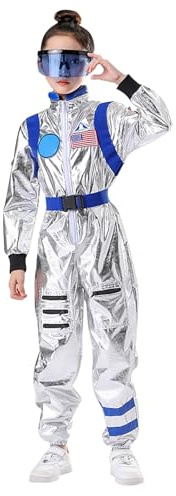 Genérico Disfraz Astronauta Niño, disfraz de astronauta niño con gafas de sol Astronautas, Traje astronautas Niñas, Regalo para niñas 5-12 Años Para Fiesta Carnaval Halloween Cosplay