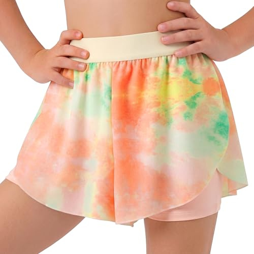 Tokeya Shorts Filles Enfants Short de Sport 2 en 1 pour 12-13 Ans, Rose