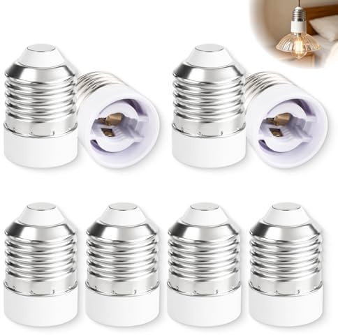 8 unidades E27 a E14 convertidor de casquillo de lámpara, adaptador E27 a E14, portalámparas para LED halógenos, casquillo compacto para iluminación flexible, hogar, oficina, taller
