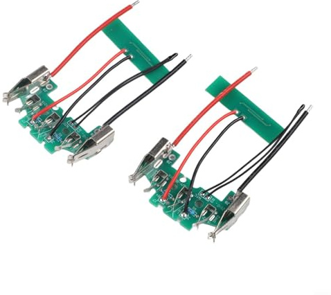 2 stycken PCB-laddningskort 18 V för Bosch BAT610 BAT609 BAT618 för batteri skyddskrets reservdel grön 4,3 x 7,5 cm kretskort för reparation och montering av litiumjonverktygsbatterier med överl