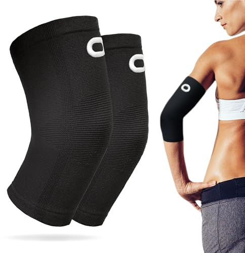 Elbow Brace Compression Sleeve (1 Pair) - Instant Arm Support Elbow Sleeves for Tendonitis, Arthritis, Bursitis, Golfers & Tennis Elbow Brace, Treatment, Workouts, Weightlifting, Pain Relief, Recovery