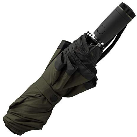 Hugo Boss Gear Regenschirm Taschenschirm aus Polyester in der Farbe Khaki, Maße offen: Länge ca. 62 cm, Durchmesser ca. 104 cm, HUF007T