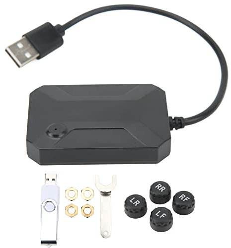 Sistema de Control de la Presión de los Neumáticos, DC 5V TPMS Monitor de Presión de Neumáticos Sensor de Presión de Neumáticos Universal a Prueba de Agua para Automóvil/Camión/RV