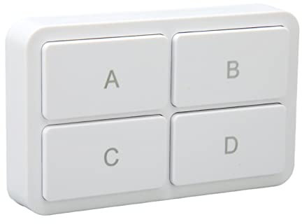 Commutateur de Bouton Intelligent, Mini Capteur sans Fil Intelligent à 4 Boutons, Contrôle de Groupe 12 Ensembles D'Appareils APP Commutateur de Télécommande pour Tuya ZigBee Hub