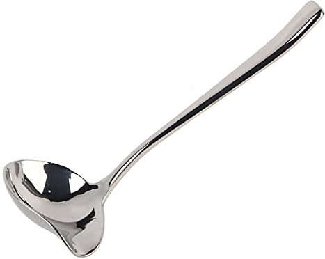 Lwuey Edelstahl Saucenlöffel, Saucenkelle mit Ausgießer Suppenkelle Bratensoßen Dressings Schöpflöffel Saucengleisslöffel Soßenkelle Schöpfkellen 19cm Lange Löffel Kelle Spülmaschinengeeignet