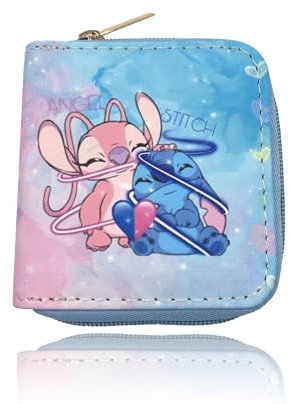 PQKL-party Stitch Portemonnaie Kinder, Stitch Geldbörse, Stitch Geldbeutel Mädchen, Anime Geldbörse Geldbeutel Kinder, Stitch Portemonnaie,Kleingeld Münzbörse,Kurz Brieftasche für Mädchen Jungen