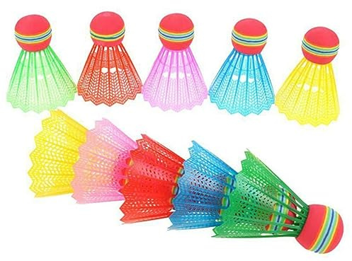 Anneome Colorful Badminton Birdie Balls 12Pcs Lightweight Hit-Resistant Shuttlecocks for Indoor Outdoor Family Sports Activities 3.34X2.55X2.55In