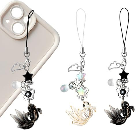 Ruzister Y2K-Aesthetic Handy-Anhänger 2 Stück Niedliche Stern-Charms für Frauen und Mädchen