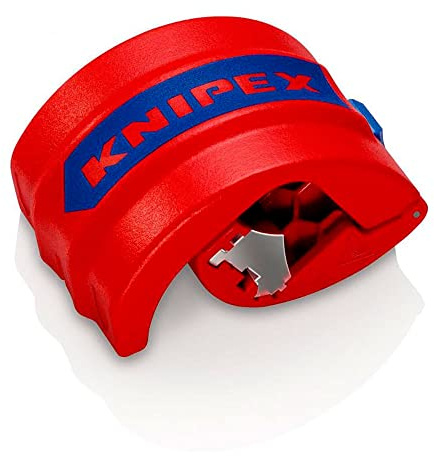 Cortatubos para plástico y manguitos de sellado, diseño ergonómico y cuchilla afilada, ideal para instalaciones y reparaciones.