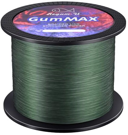 GumMAX 8X Stealth Braided Fishing Line 545 Yards / 100 LB Abrasion Resistant Superline Zero Stretch & Smaller Diameter Confuse & Catch Big Fish Better in Saltwater & Freshwater (Blackish Green)