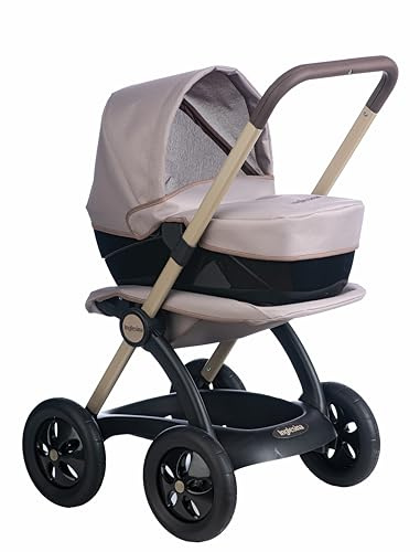 Smoby - Inglesina Kombi 3 in 1 Iridio, mit Abnehmbarer Babyschale und verstellbarem Verdeck, verwandelt Sich in einen Kinderwagen, ab 18 Monaten, 7600254483