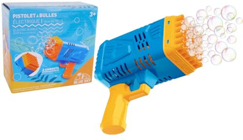 BLUE SKY - Elektrisk bubbelpistol - tvålbubblor - svart - plast - 042879 - trådlös - leksak för barn - utomhuslek - sommarlek - födelsedag - från 3 år