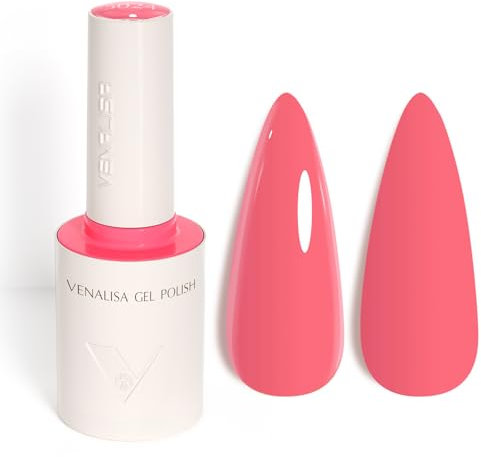 VENALISA Esmaltes Semipermanentes de Uñas en Gel Rosa Coral Coral Pink Pintauñas Semipermanentes UV LED de Larga Duración Apto Para Principiantes Manicura 10ml