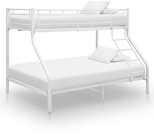 Emmtore Cama litera sin colchón Metal Blanco 140x200 cm/90x200 cm