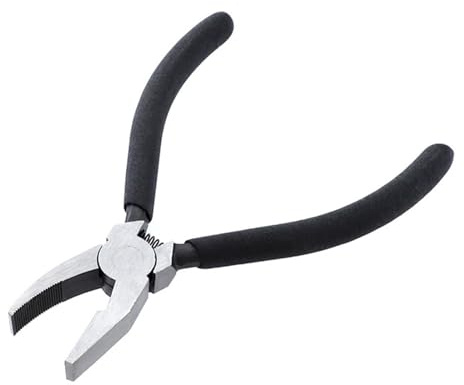 Oshhni Outil de coupe de verre Pince à briser le verre Pince à découper le verre robuste et résistante Pince à bec plat pour vitrail, 6 Po