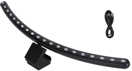Sxhlseller RGB Monitor Light Bar Bar Rythm Dynamic Rhythm Time Time Computer Lamp för Game Office, Black