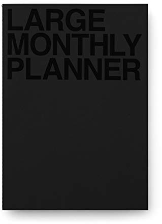 JSTORY Large Monthly Planner Lays Flat Undated Year Round Flexible Cover Goal/Time Organizer Thick Paper Eco Friendly Customizable Stitch Bound A4 16 Months 18 Sheets Black