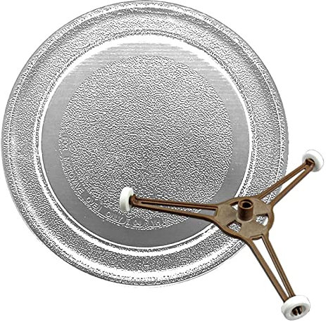 V3VOGUE Microwave Glass Turntable Plate Replacement 9.6 24.5cm, 10.6 27cm, 12.4 31.5cm, Universal Microwave Turntable Glass, Plastic Rotary Core Coupling, Durable, Easy To Clean