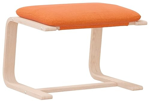 vidaXL Repose-Pied, Tabouret avec Coussin, Siège avec Cadre en Bois, Meuble de Salon Salle de Séjour Bureau Intérieur, Moderne, Foncé Tissu