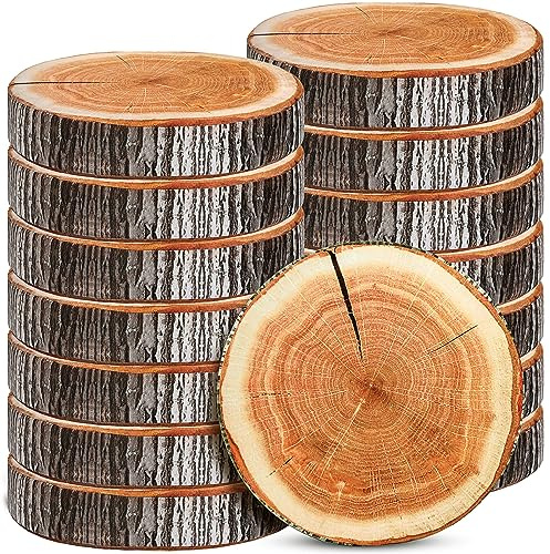 15 Pcs Decorative Round Throw Pillow, 15.75 Inch Stump Circle Seating Floor Cushion 3D Tree Wood Slice Chair Seat Cushion Ginkgo Tree Ring Pillow Stump for Home, Bedroom, Office Decor(Yellow)