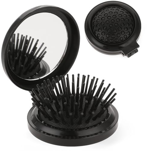 Faltbare Bürste, Mini Haarbürste Tasche mit Spiegel Haarbürste Faltbar Reise Haarbürsten Tragbare Faltbare Haarbürste Klein Reisebürste Tasche Haarbürste Haarmassagekamm für Männer Frauen und Mädchen