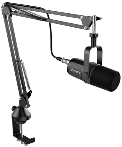 FDUCE SL40X dynamisches Mikrofon mit Auslegerständer, XLR-Mikrofon geeignet für Studioaufnahmen, kompatibel mit Mischpulten, Verstärkern und anderen professionellen Audio-Interface-Geräten