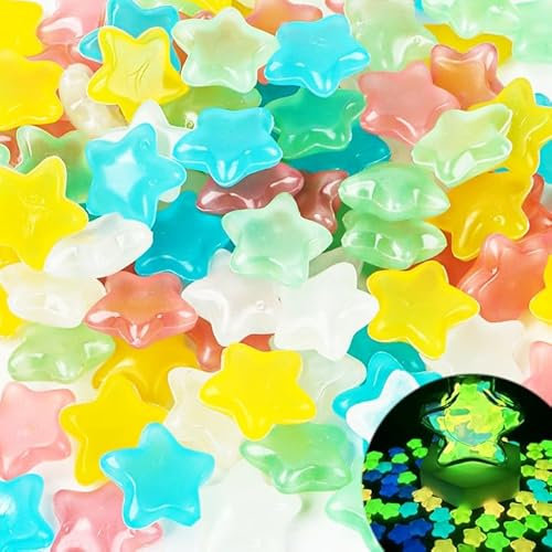 100 pcs Pietre Luminosi, Stella Pietre Luminose Da Giardino, Sassi Luminosi da Giardino,per Giardino,Terrario, Sentieri, Cortile, Vaso di Fiori, Acquario, Piscina