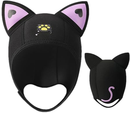 Cappuccio per immersioni subacquee – Cappello in neoprene per orecchie di gatto, Copri testa da sub, Accessorio per da 3 mm, Copricapo morbido impermeabile, Comodo cappello da snorkeling | per Nu