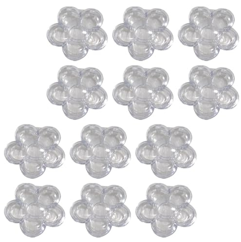 Hohopeti Boîte de Rangement Application Large en Plastique 12pcs Forme Fleur Isolation Rouge à pour Blush et Fard à Paupières pour Maquillage Portable