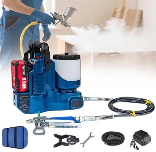Machine de pulvérisation sans air sans fil, pistolet électrique portable haute pression avec batterie au lithium, vitesse réglable pour peinture au latex, peinture commerciale et maison