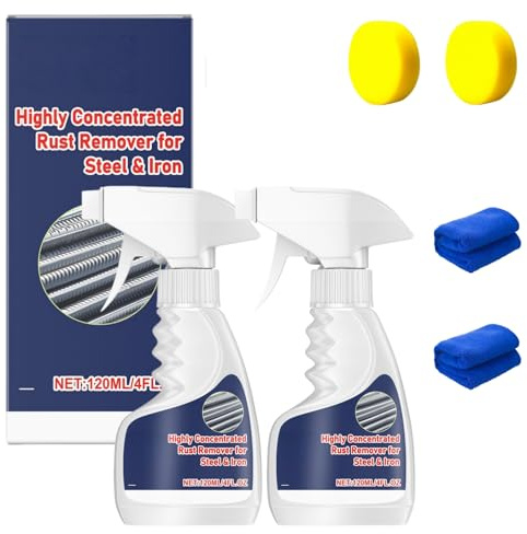 Générique Solvente Di Ruggine Potente 120 ML, Potente Solvente Di Ruggine per Metallo, Highly Concentrated Steel Rust Remover, Multifunzione, per Auto, Strumenti E Superfici Metalliche