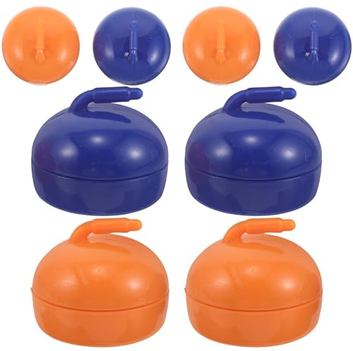 Kichvoe 8 Piezas Discos de Curling de Mesa (4 Azules 4 Naranjas) Mini Accesorios Portátiles para Shuffleboard, Discos Deslizantes de Tejo para Juegos de Escritorio y Actividades Infantiles