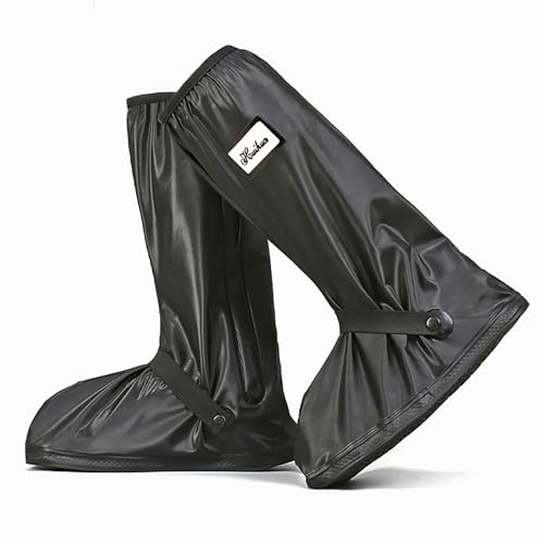 Sepikvin Copriscarpe Impermeabili, Riutilizzabili Tubo Alto Suola Spessa Antiscivolo Scarpa Copertura con Riflettore, Mantengono Scarpe Asciutte e Pulito sotto Pioggia, Neve e Fango (M)