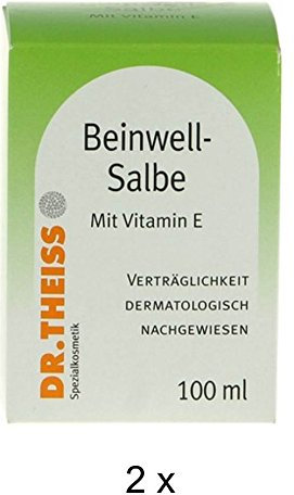 Beinwell-Salbe von Dr. Theiss 2er Set (2 x 100 ml) Sparset. Verträglichkeit dermatologisch nachgewiesen. Mit Vitamin E. Kombination aus Lipiden, Beinwelltinktur und Vitamin E.