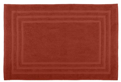 Stof Lovely Casa Badteppich, Größe 45 x 70 cm, 100% Bio-Baumwolle, Farbe: Terrakotta, Modell Lagune, Wäsche für Zuhause, weich und bequem, ideal für das Badezimmer