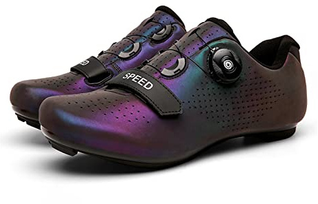 LZQpearl Scarpe Ciclismo Uomo Donna, Scarpe Bici Strada Montagna per Unisex, Scarpe da Bicicletta MTB con Design Riflettente, Scarpe da Ciclismo Compatibili con Spin Shoestring SPD Look Delta (40)