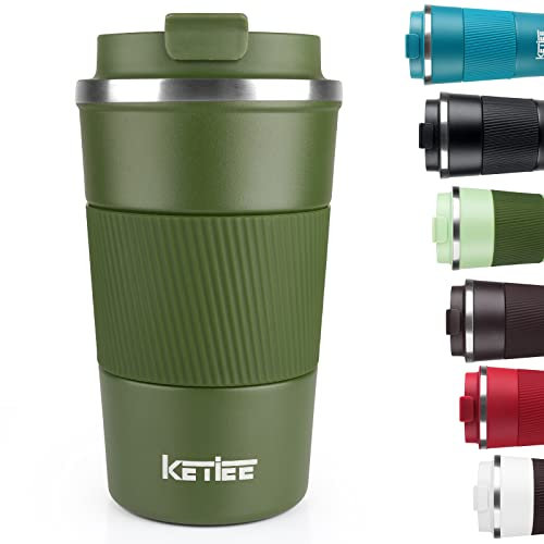 KETIEE Termo Cafe, Taza Termica 510ml Tazas de Cafe, Taza Termo Cafe para Llevar acero inox sin BPA, Vaso Termico Café y Té a Prueba de Fugas, Vaso Termo-Cafe para Llevar Regalos para Mujer Hombre