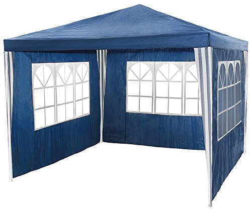 PE Garden Gazebo Marquee Canopy Party Tent 3 x 3m 120g Waterproof Outdoor Gazebo (Blue)