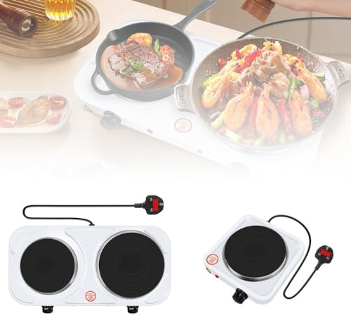 1000W Single Hot Plate Electric Countertop Stove 6 Inch with 5 Level Temperature Control & Stainless Steel Base, Easy Clean Portable Cooktop Burner for Cooking & Camping
