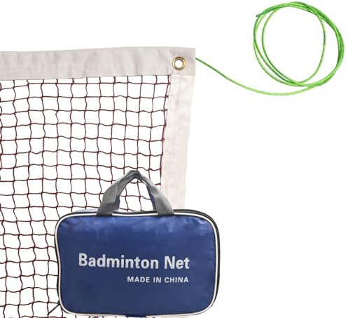SIVENKE Badminton Netz Aufgerüstet Badmintonnetz mit Drahtseil Faltbares Nylonnetz 610 x 76cm Ideales Tragbares Sportnetz für Kinder, Indoor, Schule, Strand, Pool