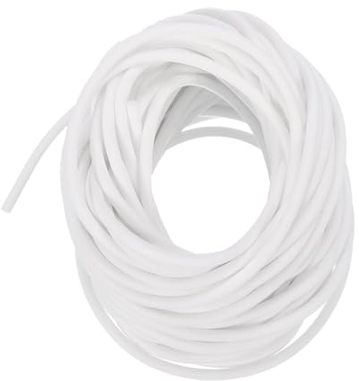 PATIKIL Silicone Foam Seal Strip, 10M(32.8Ft) 3mm(0.12) Dia Round High Density Solid Sponge Rubber Weather Stripping Cord for Sealing Gap Blocker Insulation, White