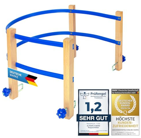 Alpenflitzer® Holzschlitten 110 cm Davoser Rodel Faltbarer Klappbarer Kinderschlitten; Premium Holz-Schlitten aus Buchenholz Klappschlitten Optional mit Lehne (Modell 25/26) (Universal Lehne Einzeln)