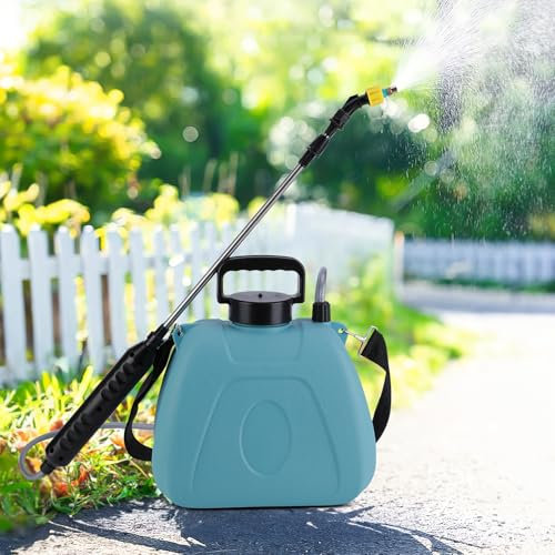 Pulverisateur Electrique, Pulvérisateur à Pompe Portable 7 L, Pulverisateur Lance Telescopique USB avec 3 Buses Courroie d'épaule Réglable, Pulverisateur a Pression pour Jardin (7L-Bleu)